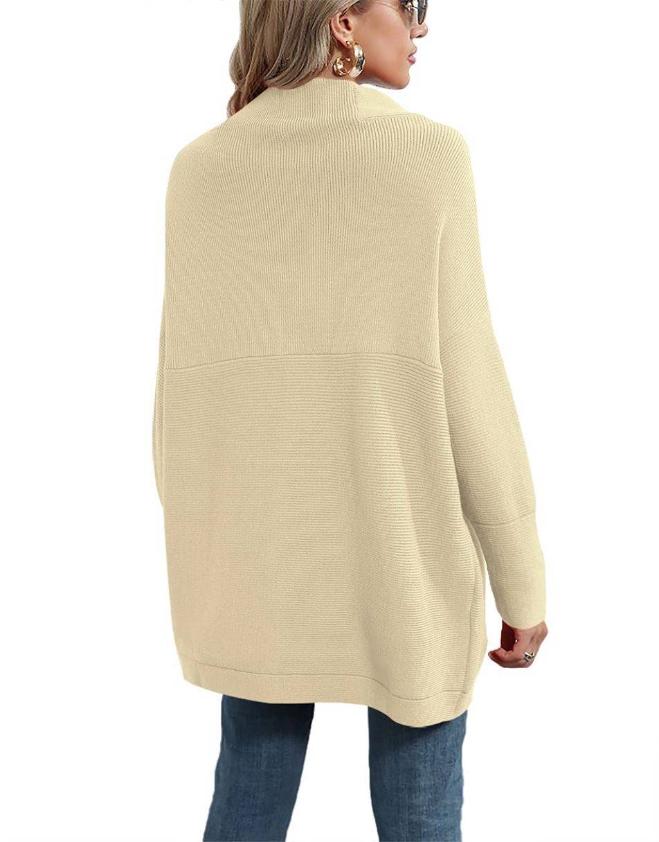 Casual Turtleneck Slouchy Ribbed Knit Tunic Sweaters Pullover