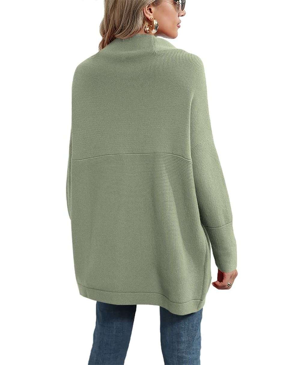 Casual Turtleneck Slouchy Ribbed Knit Tunic Sweaters Pullover