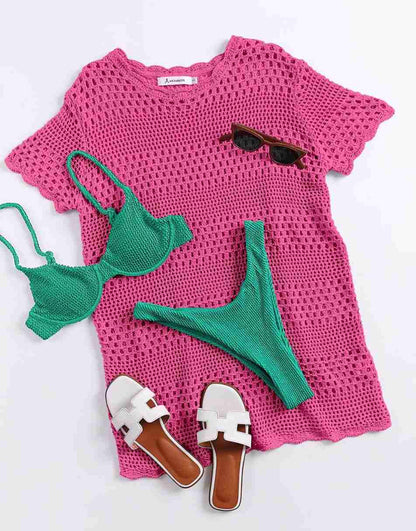 Women Swimsuit Crochet Swim Cover Up Summer Bathing Suit Swimwear Beach Dress