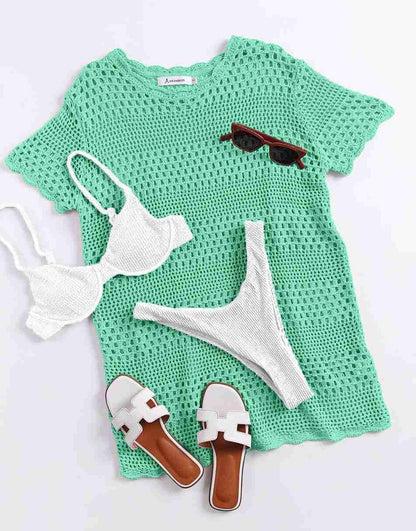 Women Swimsuit Crochet Swim Cover Up Summer Bathing Suit Swimwear Beach Dress