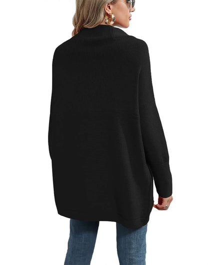Casual Turtleneck Slouchy Ribbed Knit Tunic Sweaters Pullover