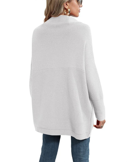 Casual Turtleneck Slouchy Ribbed Knit Tunic Sweaters Pullover