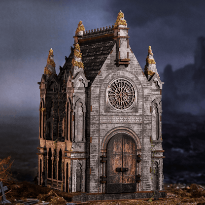 Abandoned Gothic Church DIY Wooden Book Nook Shelf Insert