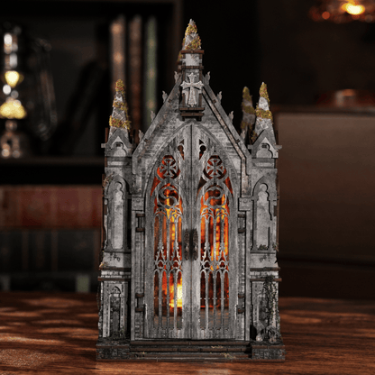 Abandoned Gothic Church DIY Wooden Book Nook Shelf Insert