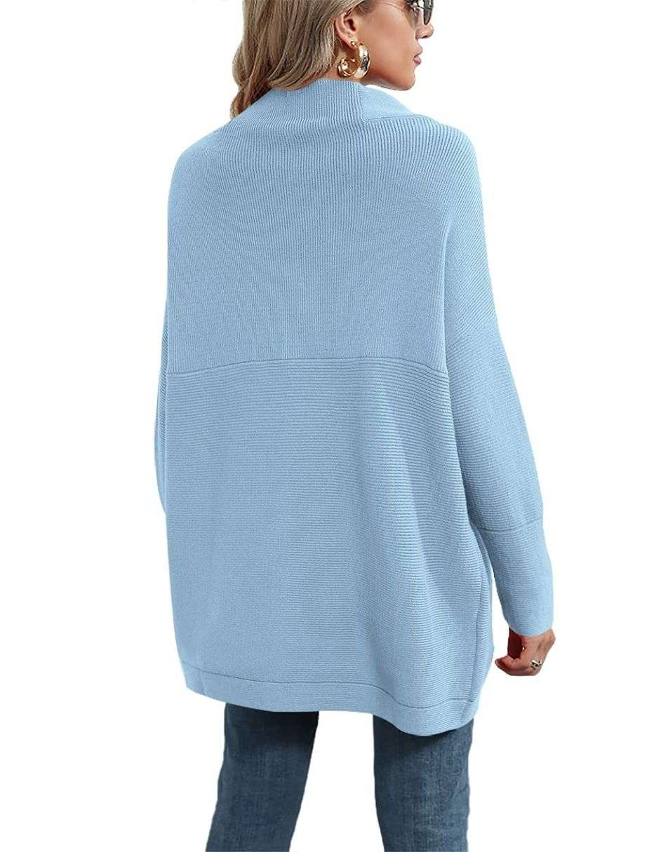 Casual Turtleneck Slouchy Ribbed Knit Tunic Sweaters Pullover